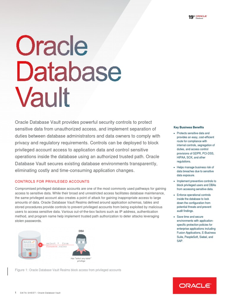 Controls For Privileged Accounts Oracle Database Vault Realms Block