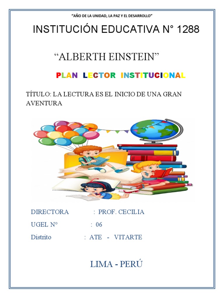Plan Lector Institucional 2023 | PDF | Comprensión lectora | Salón de ...