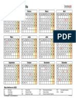 Calendario 2023 Horizontal Ano en Un Vistazo