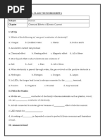 Chemical Effects of Electric Current WS 1