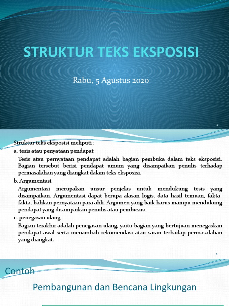 Struktur Teks Eksposisi dan Contohnya | PDF