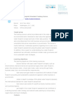 Water Footprint Standard Training Course