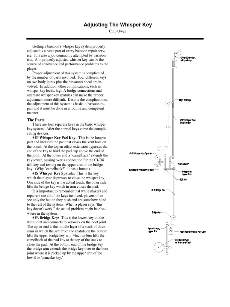 Adjusting Whisper Key Bassoon Entertainment (General)