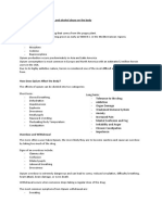 The Effects of Opium Alcohol and Alcohol Abuse On The Body Handout