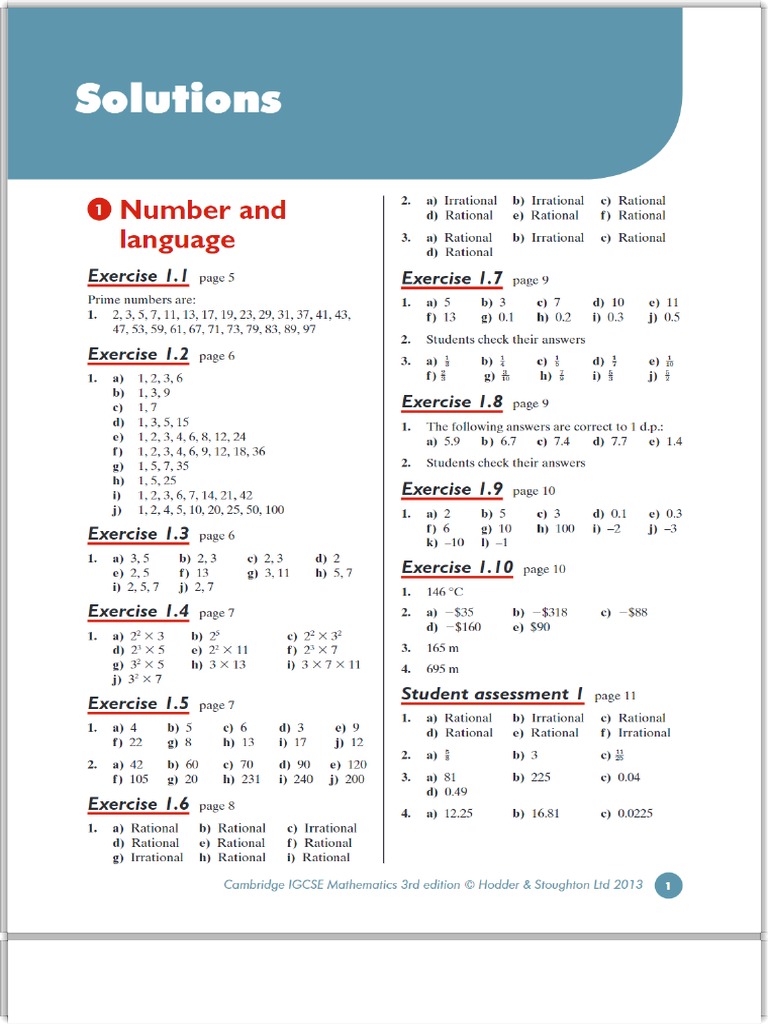 Igcse mathematics textbook answers pdf