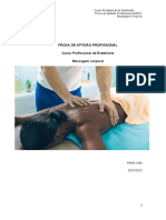 Prova de Aptidão Profissional Curso Profissional de Esteticista Massagem Corporal