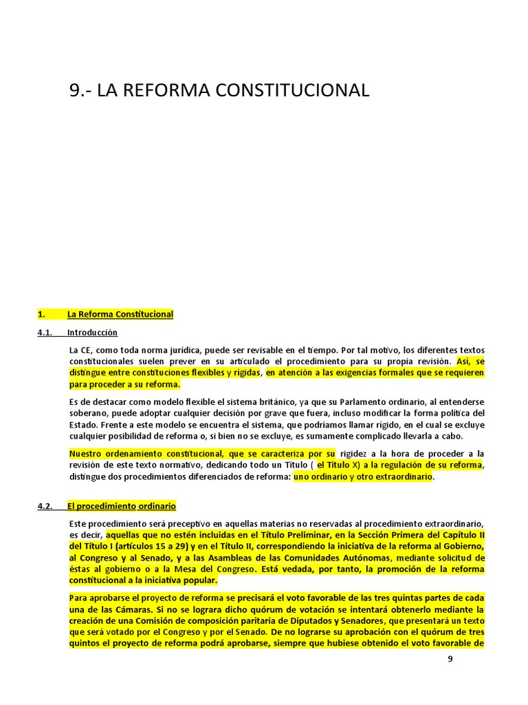 10 La Reforma Constitucional PDF Constitución Gobierno