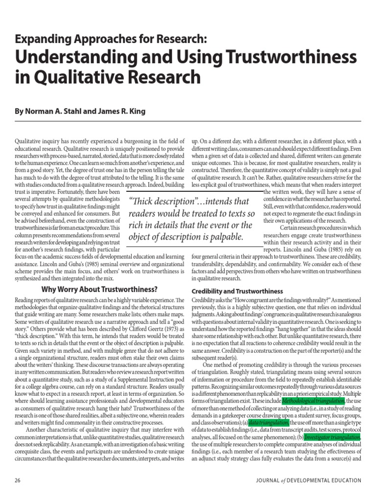 Validity and Reliability in Qualitative Research | PDF | Qualitative ...