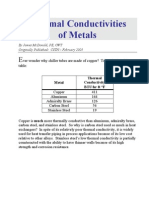 Thermal Conductivities of Metals - Why Copper Tubes for Chillers