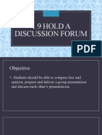 1.9 Hold A Discussion Forum