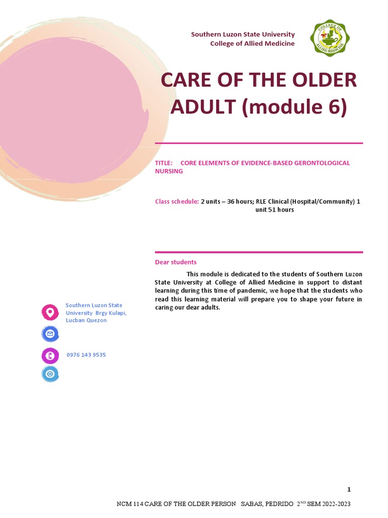 Module ncm 114 module 6 3 1 1 pdf nursing gerontological nursing