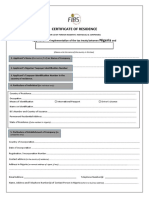 CERTIFICATE OF RESIDENCE