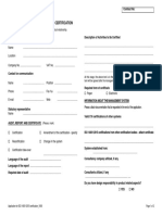 Application For Iso 14001:2015 Certification: This Application Does Not Establish Any Contractual Relationship