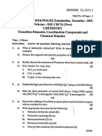 V Sem B.Sc. B. Ed - M.Sc. Ed. Exam, Dec - 2019 - Chemistry - RIE CBCS New Transition Elements, Coordination Compounds...