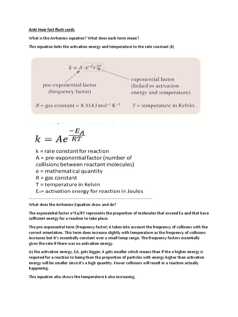 Anki How Fast Flash Cards PDF Chemical Equilibrium Reaction Rate