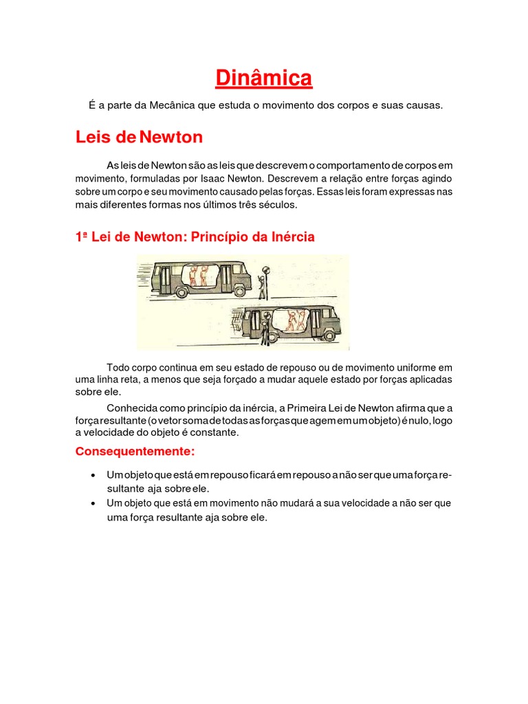 Dinâmica: Leis de Newton | PDF | Leis do Movimento de Newton | Força