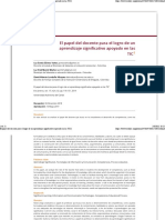 El Papel Del Docente para El Logro de Un Aprendizaje Significativo Apoyado en Las TIC1