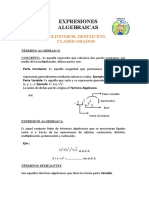 Expresiones Algebraicas: Polinomios, Definición, Clases Grados