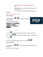 Instrucciones de Seteo de Tiempos para El Control Del Batidor Del Adhesiv