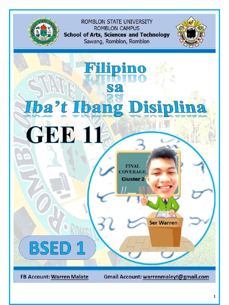 FINAL COVERAGE Filipino Sa Ibat Ibang Disiplina | PDF