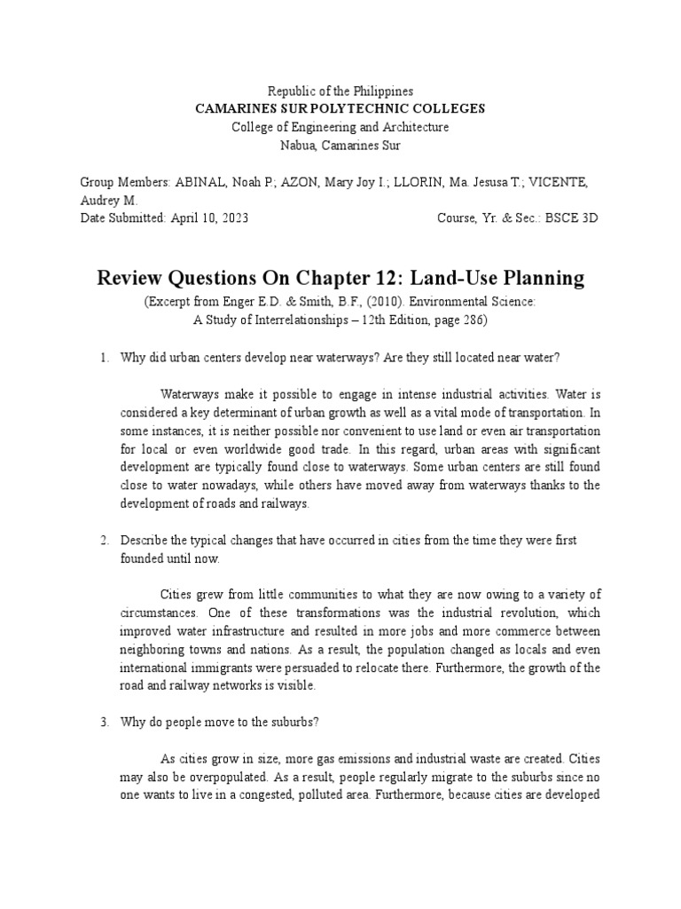 Land Use Planning GROUP3 | PDF | Land Use | Green Building