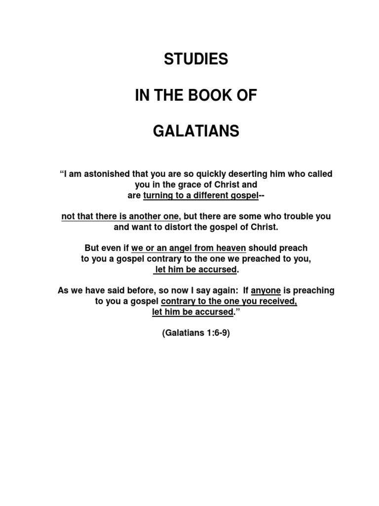 Studies in The Book of Galatians | PDF | Paul The Apostle | Epistle To ...