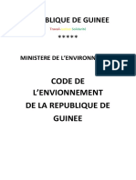 Code de L'Envionnement de La Republique de Guinee