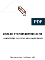 Lista de Precios Distribuidor: Conductores Electricos Media Y Alta Tension