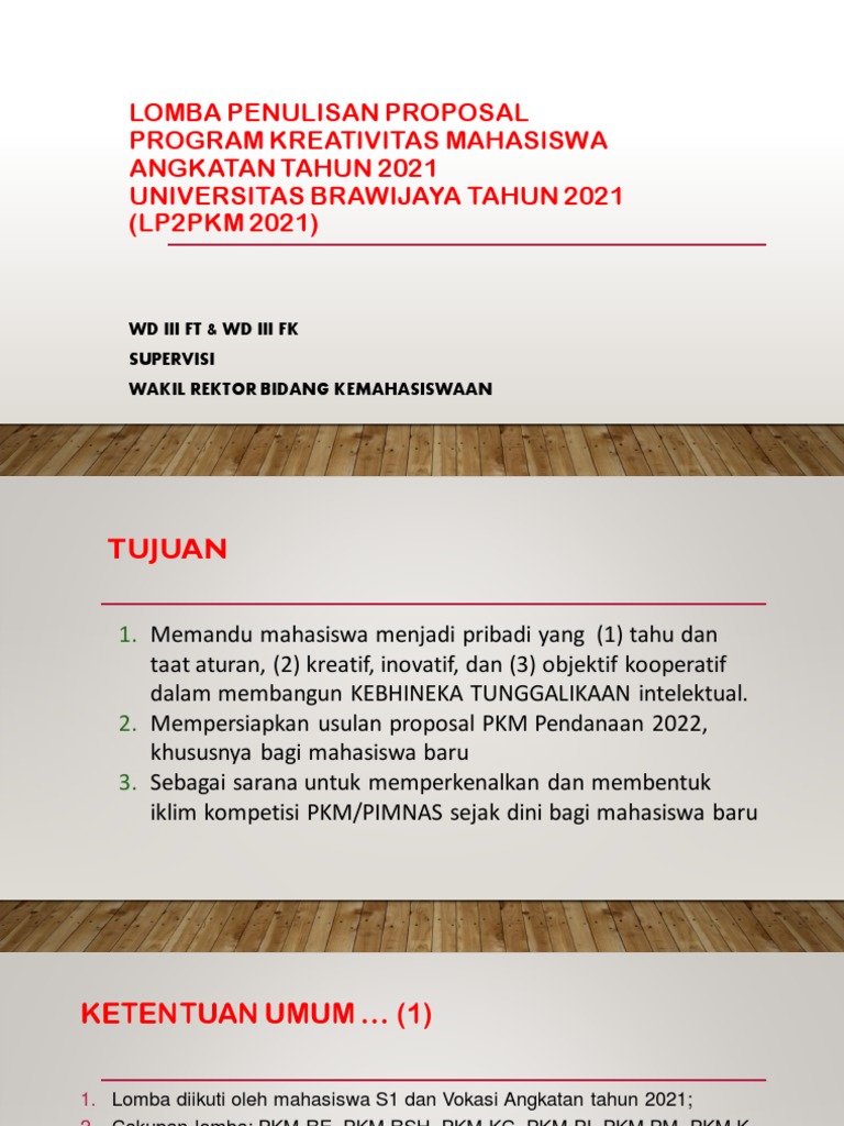 Lomba Proposal PKM 2021 Universitas Brawijaya | PDF