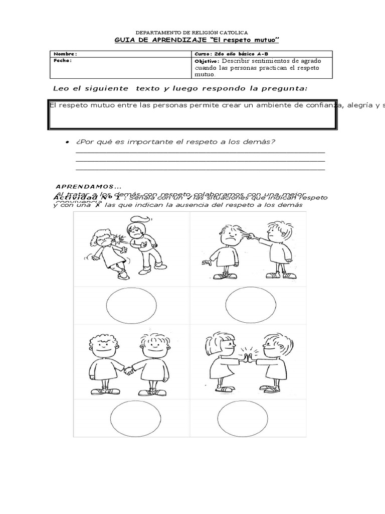 Actividades para Fomentar el Respeto Infantil | PDF | Crecimiento ...