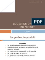 La Gestion Dynamique Du Produit: Cours X