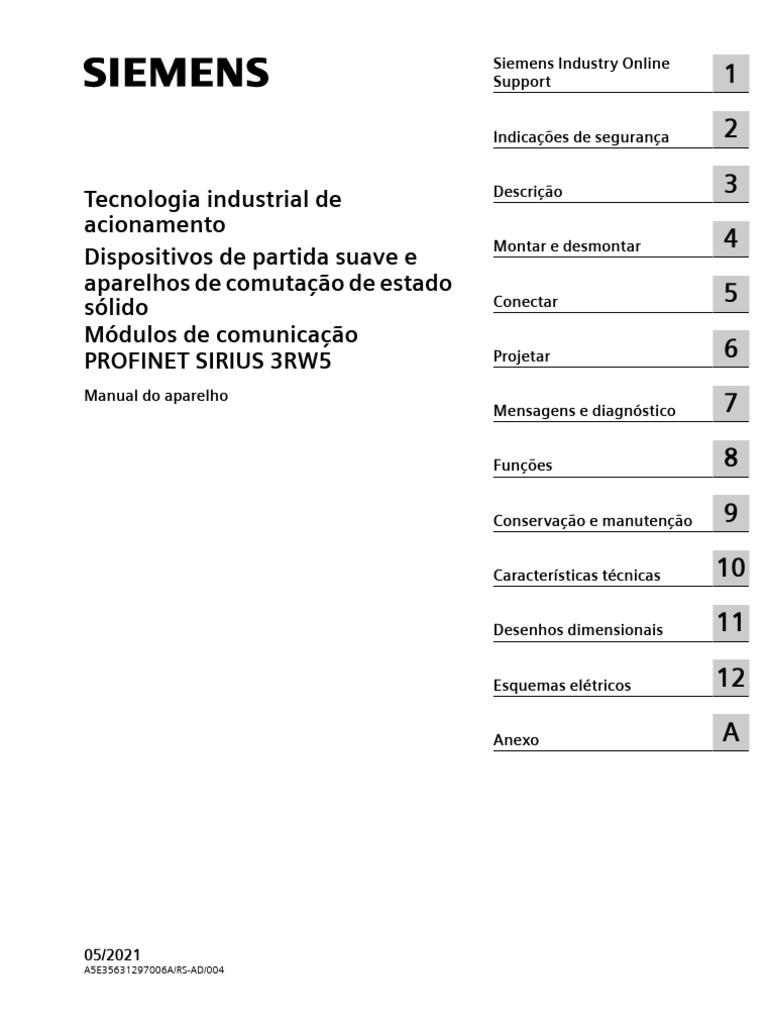 Manual PROFINET Communication Module 3RW5 PT-BR | PDF | Rede de ...