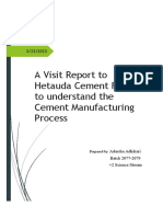 A Visit Report To Hetauda Cement Factory To Understand The Cement Manufacturing Process