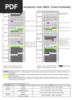 Schedule For The Academic Year 2022 (Class Schedule)