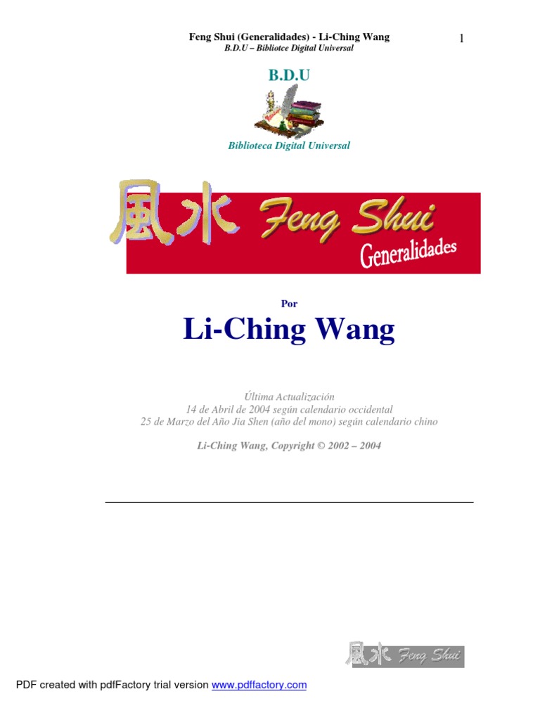 Li-Ching Wang - Feng Shui | PDF | Feng Shui | China