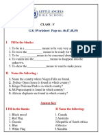 Class - V: G.K (Worksheet Page No. 46,47,48,49)