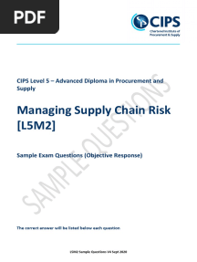 Managing Supply Chain Risk (L5M2) : CIPS Level 5 - Advanced Diploma in Procurement and Supply