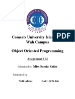 Comsats University Islamabad Wah Campus Object Oriented Programming