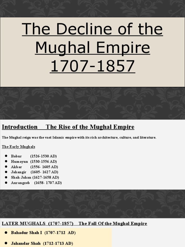 The Decline of The Mughal Empire 1707-1857 | PDF | Mughal Empire ...