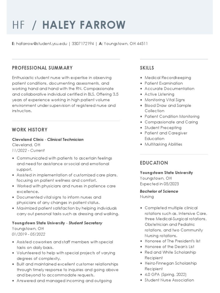Haley Farrow Resume-2 | PDF | Science & Mathematics