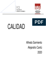 Calidad: Alfredo Sarmiento Alejandro Cantú 2020