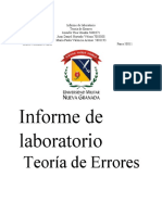 Informe de Laboratorio: Teoría de Errores