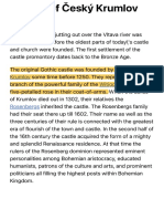 History of Český Krumlov Castle