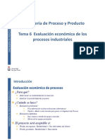 Tema 6. Evaluación Económica de Los Procesos Industriales - IPP 21 - 22