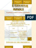 Created by Article II of The Constitution: Presidential Roles Presidential Powers Qualifications