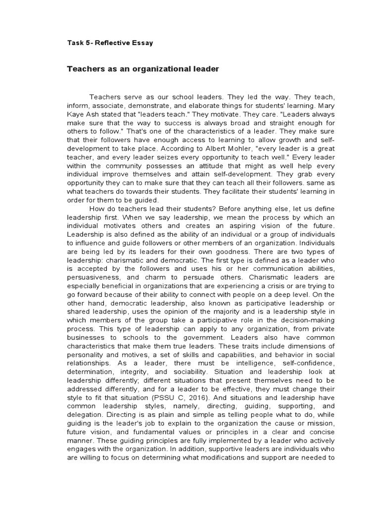 Teachers as Leaders in Education | PDF | Leadership | Teachers