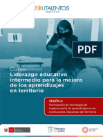 Sesión 4:: Formulación de Estrategias de Mejoramiento de Aprendizajes en Las Instituciones Educativas Del Territorio