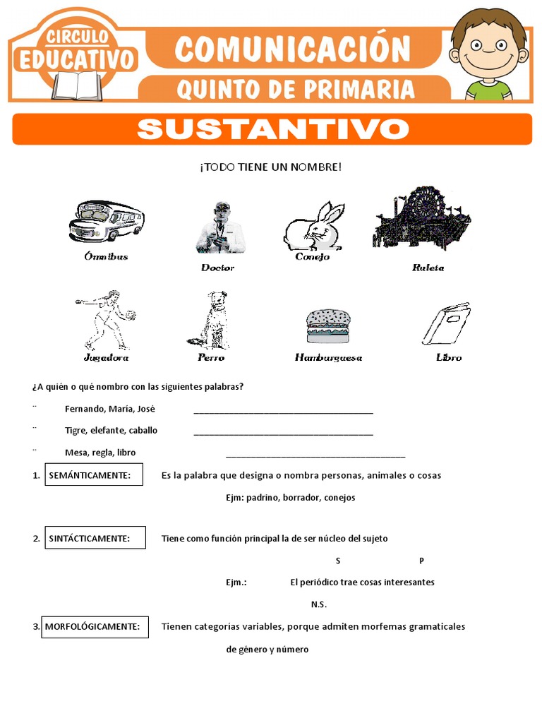Práctica de Sustantivos y su Clasificación | PDF | Sustantivo ...