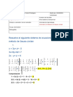 Actividad 2.6 Método de Gauss - Jordan