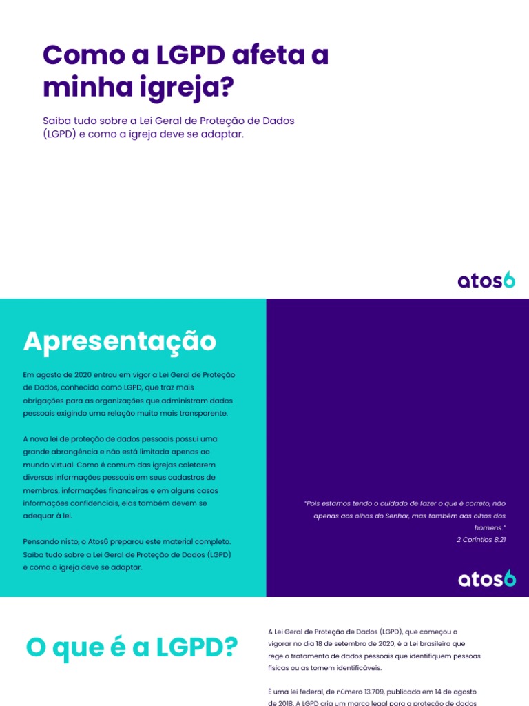 LGPD e a Adaptação das Igrejas | PDF | Privacidade de informações